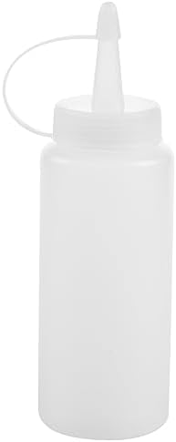 Plastic Squeeze Bottle Condiment Dispenser 6 Oz Clear White
