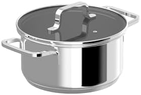 BergHOFF Helix 725in Stockpot 22qt Glass Lid Stainless Steel Induction