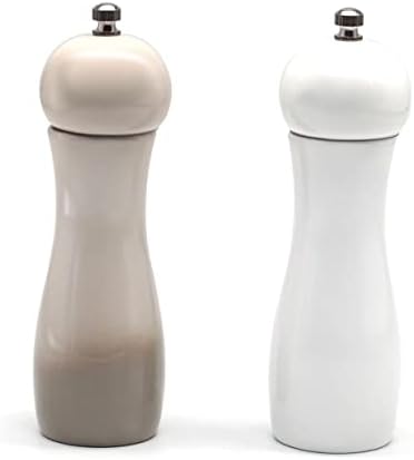 Unomor 6-Inch Ceramic Pepper Mill and Salt Shaker Set