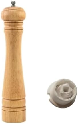 Rubberwood Pepper Mill with Ceramic Core - Black White
