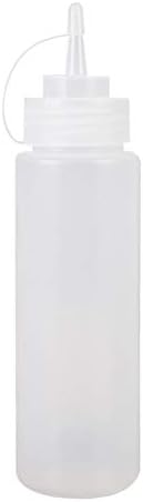 1 Piece Plastic Squeeze Condiment Bottle with Twist On Cap - 12 Oz White