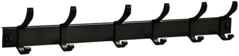 Ciieeo Wall Mounted 6 Peg Towel Rack Black