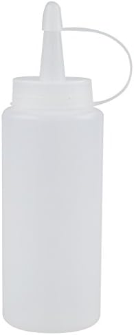 Plastic Squeeze Bottle Condiment Dispenser 6 Oz Clear White