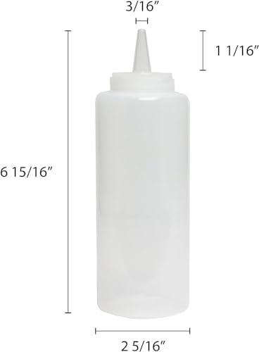 TrueCraftware 12 oz Clear Squeeze Condiment Bottles Set of 12 1
