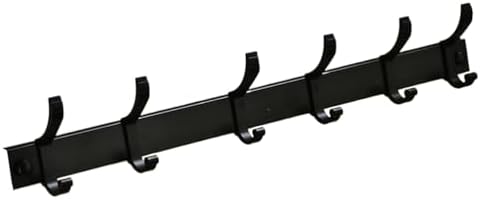 Ciieeo Wall Mounted 6 Peg Towel Rack Black