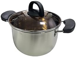 LadrfT Stock Pot with Lid and Handles Stainless Steel Classic Silver Medium