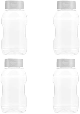 DOITOOL 4pcs Clear Plastic Squeeze Bottle with Cap Lids