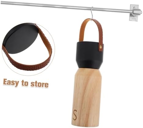 BRIGHTFUFU Manual Wooden Pepper Grinder with Black Cap 1