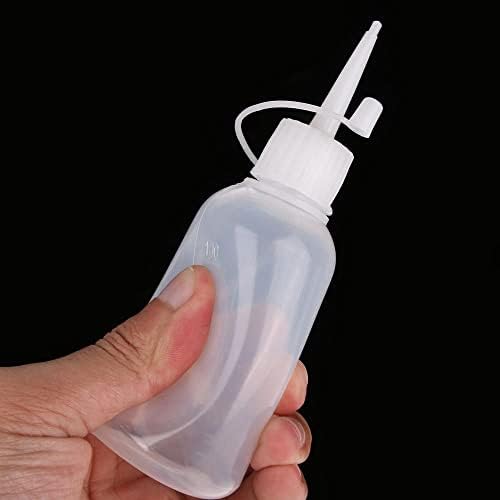 MinLia Plastic Clear Tip Squeeze Bottle Refillable Condiment Container with Cap