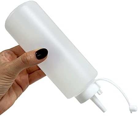 4 Pack 12oz Clear Plastic Squeeze Bottles for Condiments