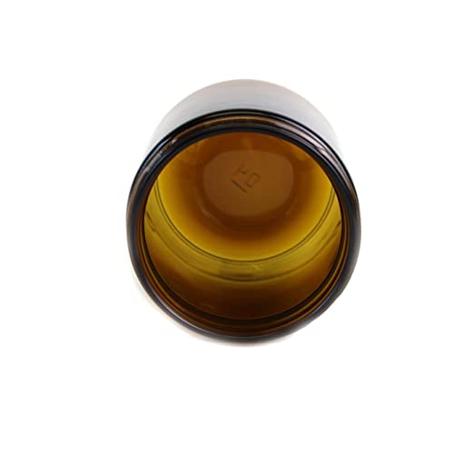 16 oz Amber Glass Jar with Black Cap