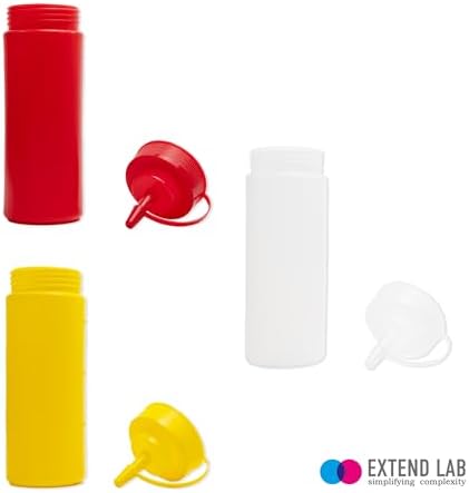 EXTEND LAB Sauce Bottles 3 Pack - Leak Proof Condiment Dispensers