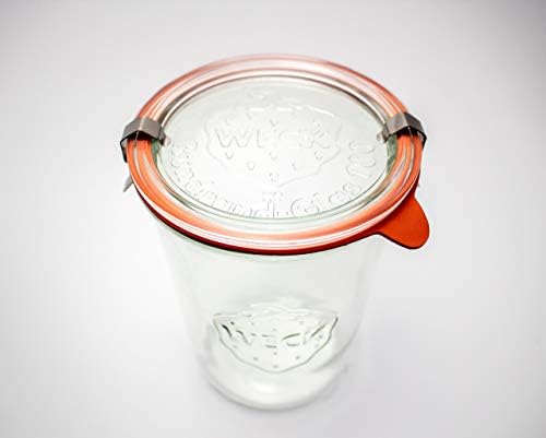 Weck Canning Jars Set of 4 - 34 Liter Glass Jars with Airtight Lids