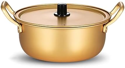BINGWANG Ramen Cooking Pot 18cm Aluminum Stockpot with Lid and Double Handle