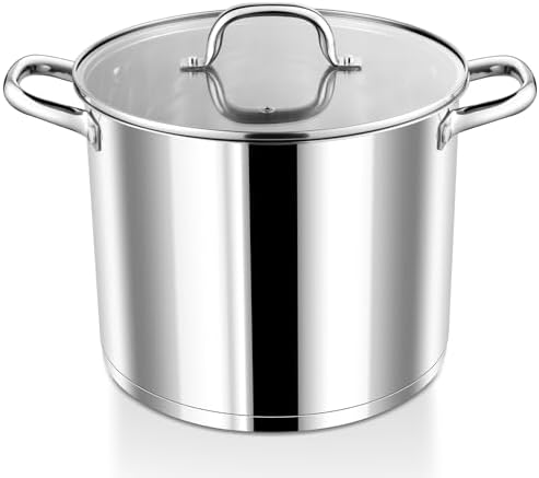 PP CHEF 10 Quart Stock Pot with Glass Lid