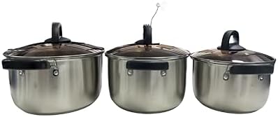 LadrfT Stock Pot with Lid and Handles Stainless Steel Classic Silver Medium