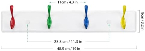 Badiano Wall Mount Coat Rack with 4 Heavy Duty Hooks