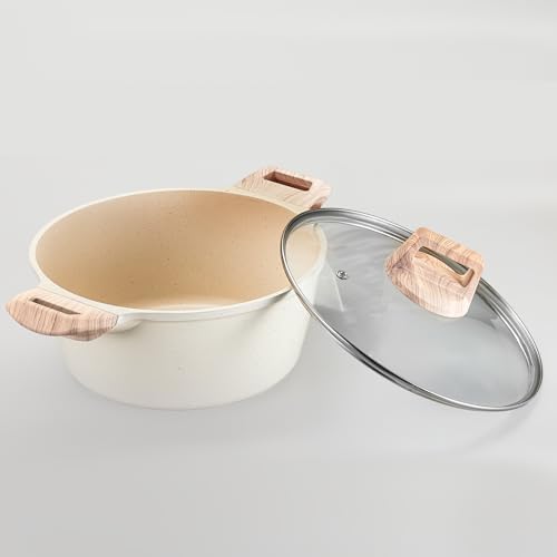 TIPTAP Nonstick Stock Pot with Lid 4L Granite Cookware