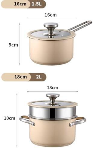 Nonstick Stock Pot with Tempered Glass Lid 304 Stainless Steel and Ceramic Coating