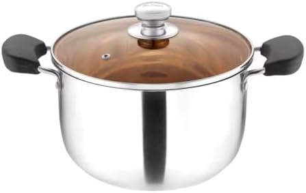 LadrfT Stock Pot with Lid and Handles Stainless Steel Classic Silver Medium