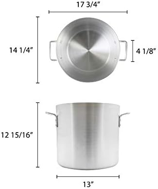 32 Quart Aluminum Stock Pot with Riveted Handles