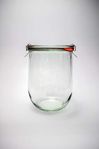 Weck Tulip Jars 1 Liter - 4 Pack Glass Canning Jars with Lid