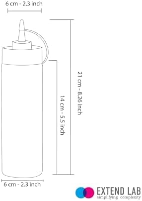EXTEND LAB Sauce Bottles 3 Pack - Leak Proof Condiment Dispensers