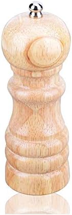 Adjustable Pepper Mill with Wooden Handle and Stainless Steel Liner