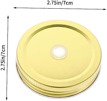 BRIGHTFUFU 48 Pcs Reusable Mason Jar Lids with Straw Hole