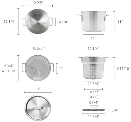 TrueCraftware 20 Qt Aluminum Pasta Cooker 3-Piece Set