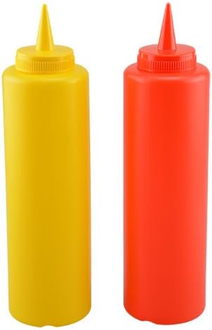 Ketchup and Mustard Squeeze Bottles 2-Pack 16 Ounce 1