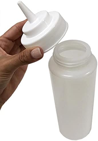 6 Clear Squeeze Bottles 32 Oz Wide Mouth Condiment Dispenser