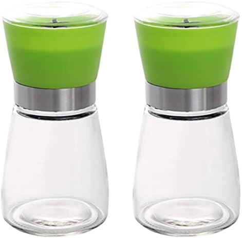 LEIXIUSM Refillable Pepper Mill 2pcs Black