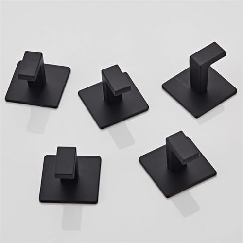 MOOWI Black Coat Hook Self Adhesive Robe Hook for Home Storage