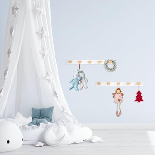 Yisiziyo Heart Shape Wall Mounted Coat Rack for Kids