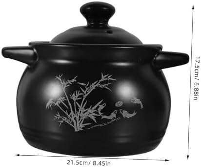 Hemoton Ceramic Stockpot 18L with Lid