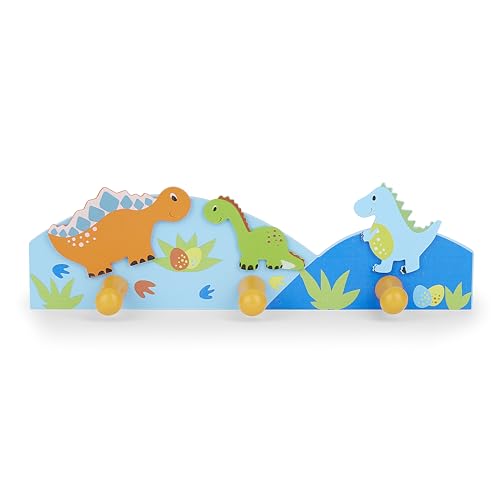 Kids Dinosaur Themed Triple Coat Hook Wall Hanger