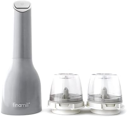FinaMills Battery Operated Salt and Pepper Grinder Set - 2 ProPlus Pods