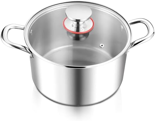 E-far 6 Quart Stock Pot with Glass Lid 1