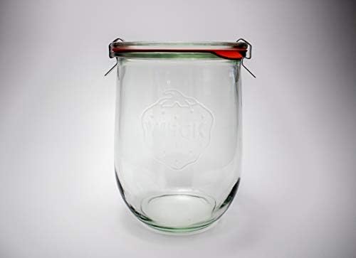 Weck Tulip Jars 1 Liter - 4 Pack Glass Canning Jars with Lid