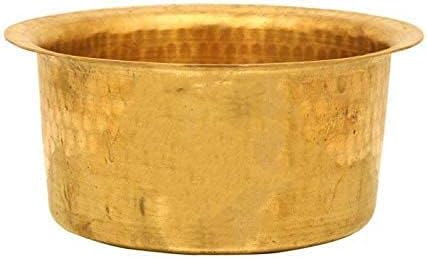 Brass Patila Tope 1 Liter Cooking Pot with Lid