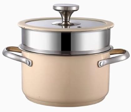 Nonstick Stock Pot with Tempered Glass Lid 304 Stainless Steel and Ceramic Coating