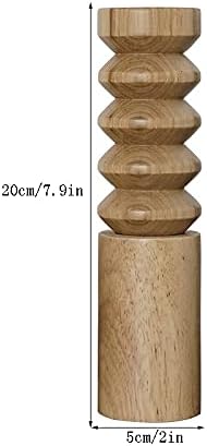 JAJKAFCL Pepper Grinder Manual Wooden Geometric
