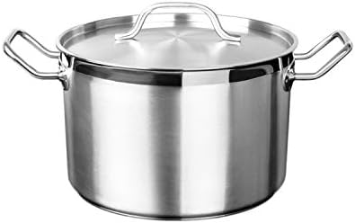 Restaurant Essentials 8 Quart 188 Steel Stock Pot with Lid 1