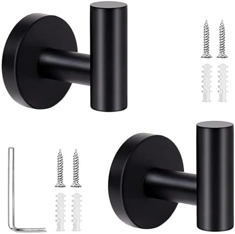 HCANte Wall Mounted Coat Racks 2Pcs Brushed Nickel Towel Hooks