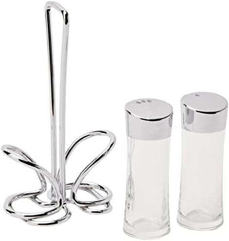 Metaltex Olivia Salt Pepper Cruet Set Silver Transparent