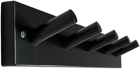 SKOLOO Black 5 Peg Bamboo Wall Hook Coat Rack