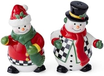 Spode Christmas Tree Snowman Salt Pepper Shaker Set