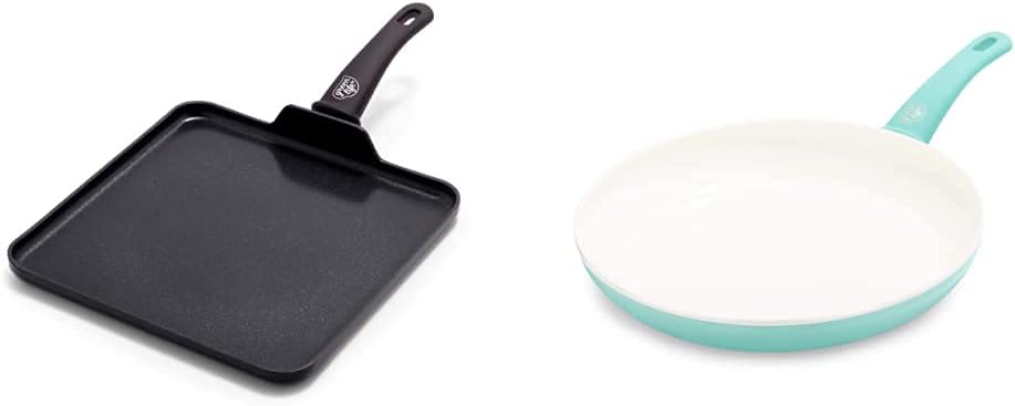 GreenLife 11 Griddle Pan 12 Frying Pan Set PFAS-Free Ceramic Nonstick Cookware
