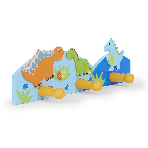 Kids Dinosaur Themed Triple Coat Hook Wall Hanger